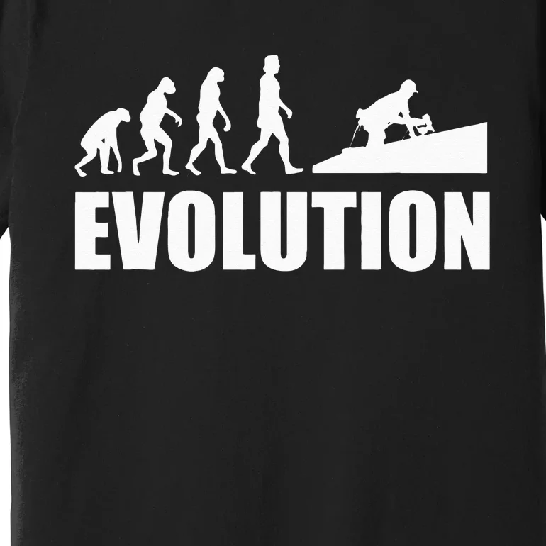 Great Roofer Evolution Design Roofing Craft Roofer Premium T-Shirt