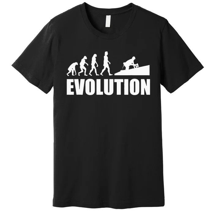 Great Roofer Evolution Design Roofing Craft Roofer Premium T-Shirt