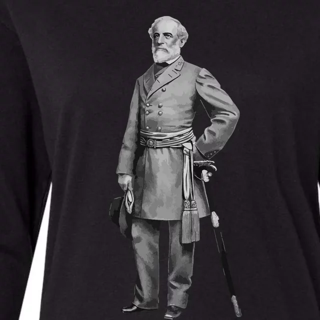 General Robert E Lee Standing Womens Cotton Relaxed Long Sleeve T-Shirt