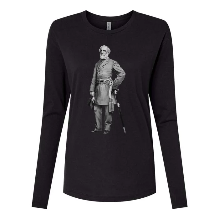 General Robert E Lee Standing Womens Cotton Relaxed Long Sleeve T-Shirt