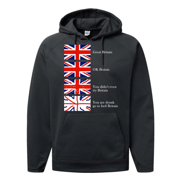 Great Britain OK Britain Funny Sarcastic Performance Fleece Hoodie