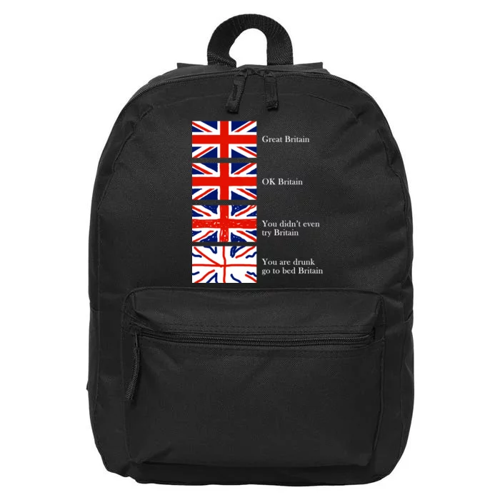 Great Britain OK Britain Funny Sarcastic 16 in Basic Backpack