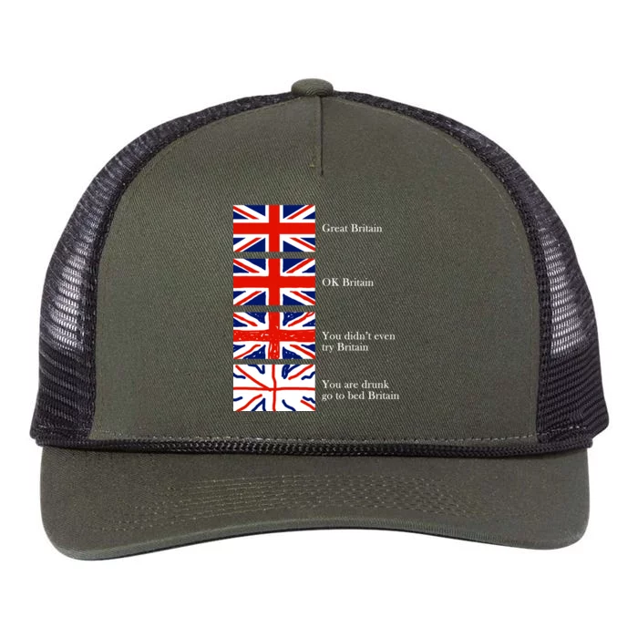 Great Britain OK Britain Funny Sarcastic Retro Rope Trucker Hat Cap