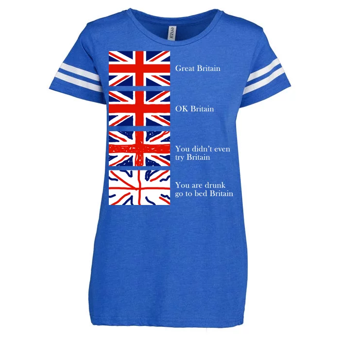 Great Britain OK Britain Funny Sarcastic Enza Ladies Jersey Football T-Shirt