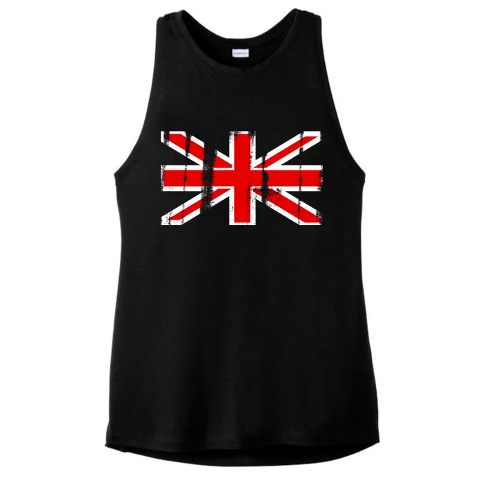 Great Britain Vintage British Union Flag Ladies Tri-Blend Wicking Tank