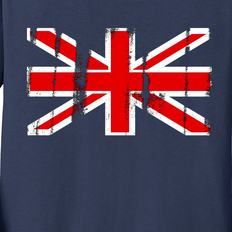Great Britain Vintage British Union Flag Kids Long Sleeve Shirt