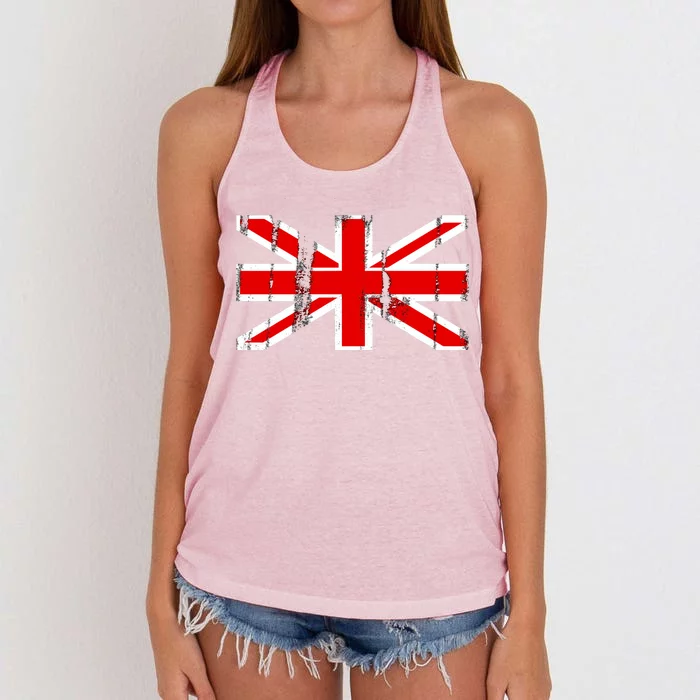 Great Britain Vintage British Union Flag Women's Knotted Racerback Tank