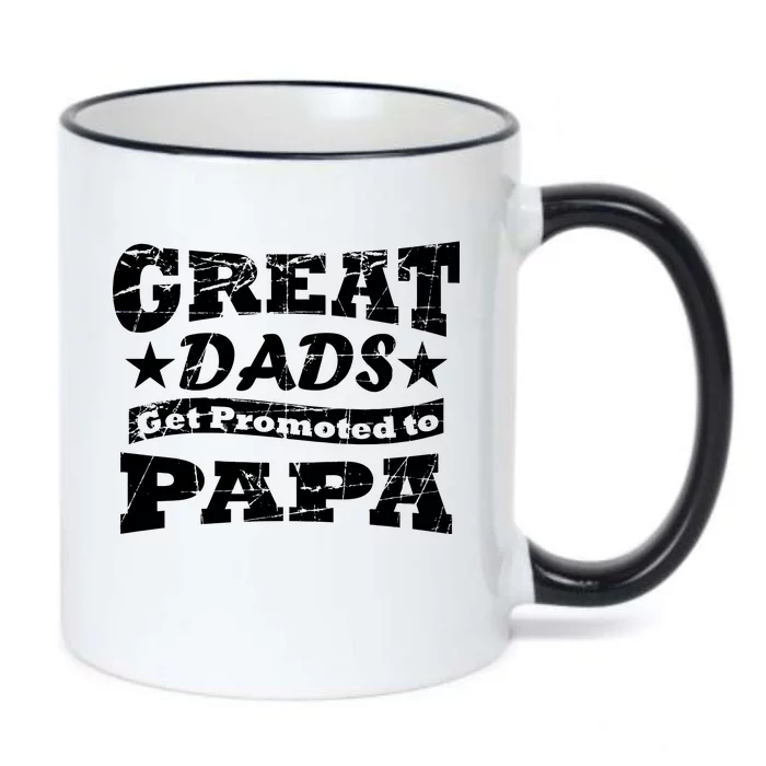 Great Dads Get Promoted To Papa Black Color Changing Mug