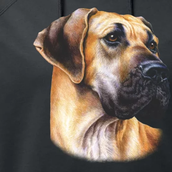 Great Dane Face Performance Fleece Hoodie