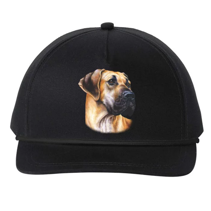 Great Dane Face Snapback Five-Panel Rope Hat