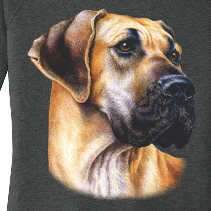 Great Dane Face Women's Perfect Tri Tunic Long Sleeve Shirt