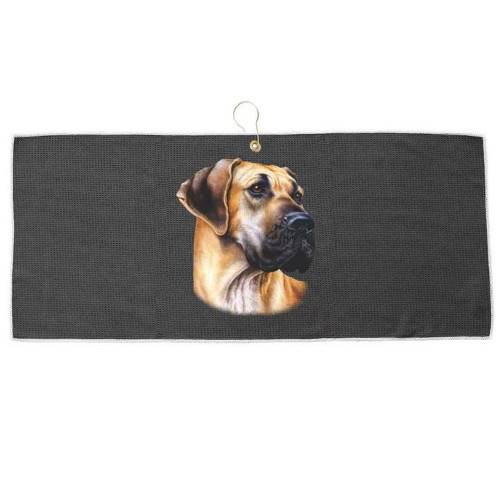 Great Dane Face Large Microfiber Waffle Golf Towel