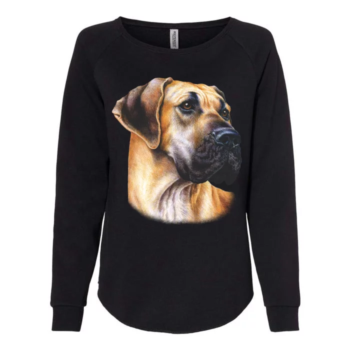 Great Dane Face Womens California Wash Sweatshirt