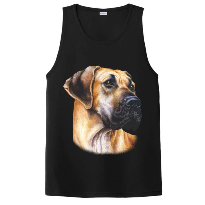 Great Dane Face Performance Tank