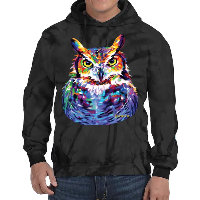 Great Horned Owl Tie Dye Hoodie