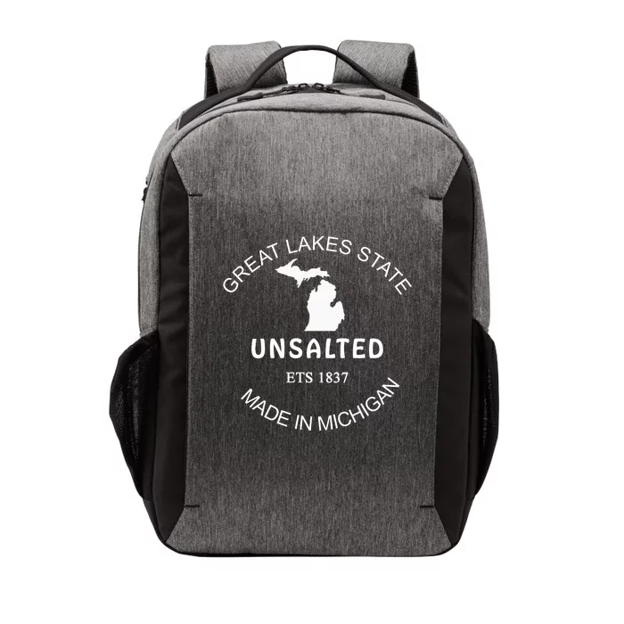 Great Lakes State Unsalted Est 1837 Made In Michigan Vector Backpack