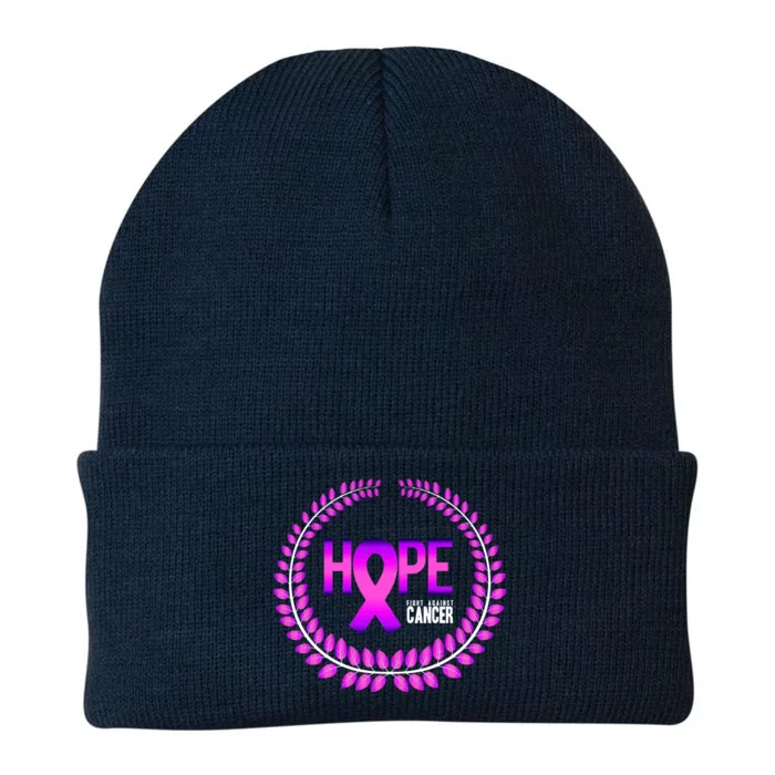 Great Seal Of Hope Breast Cancer Ribbon Knit Cap Winter Beanie