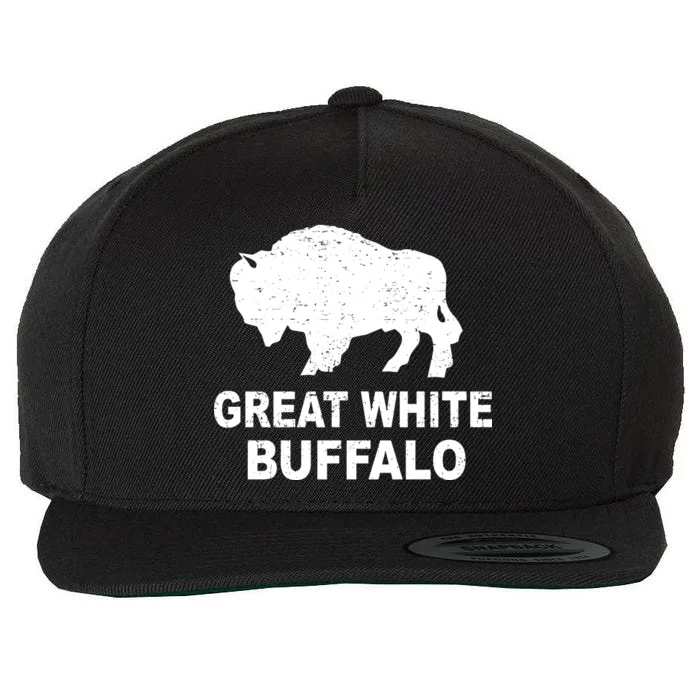 Great White Buffalo Wool Snapback Cap