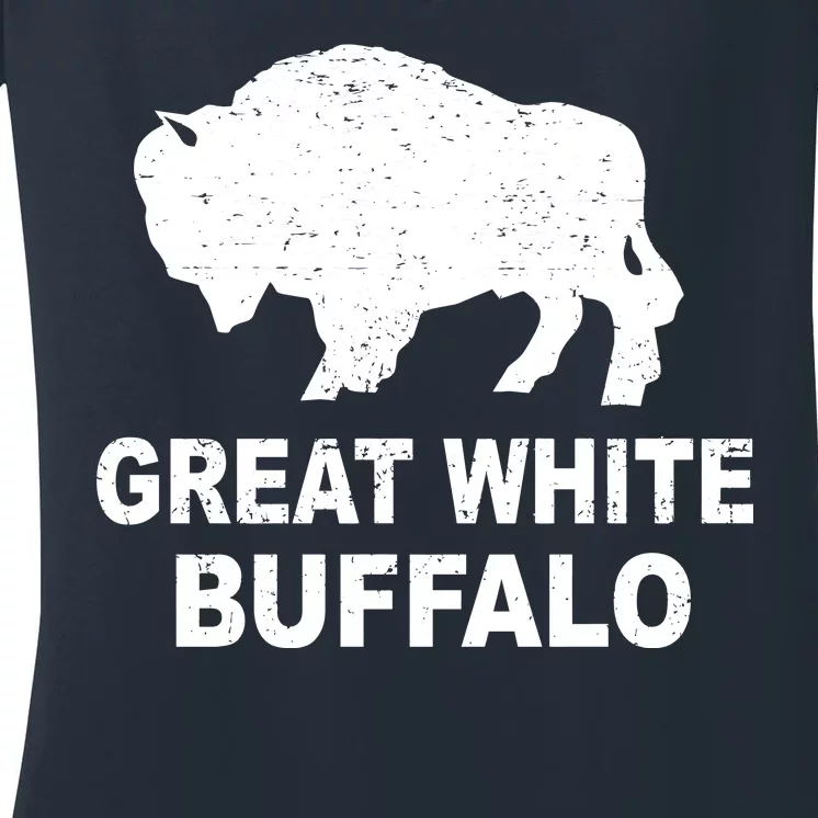 Great White Buffalo Women's V-Neck T-Shirt