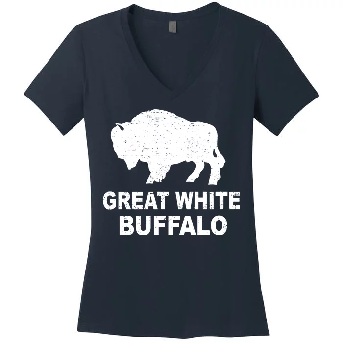 Great White Buffalo Women's V-Neck T-Shirt