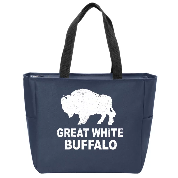 Great White Buffalo Zip Tote Bag