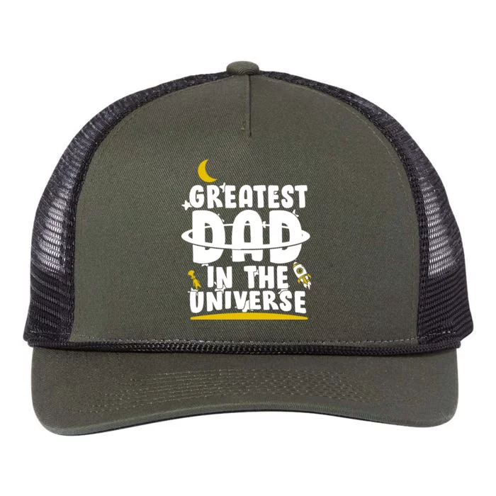 Greatest Dad In The Universe Retro Rope Trucker Hat Cap