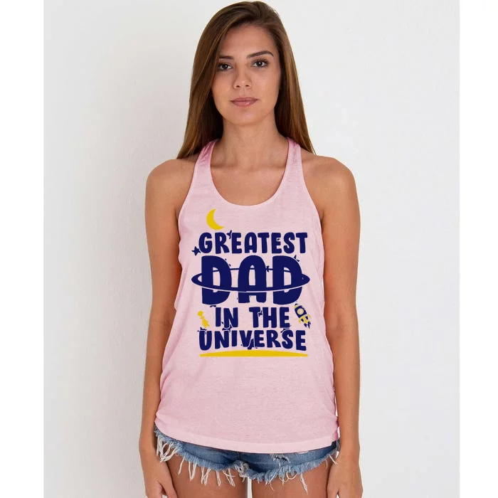 Greatest Dad In The Universe Women's Knotted Racerback Tank