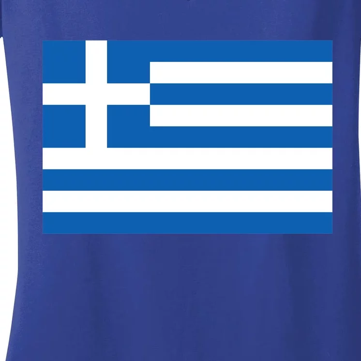 Greece Flag Women's V-Neck T-Shirt