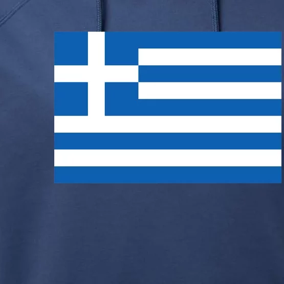 Greece Flag Performance Fleece Hoodie