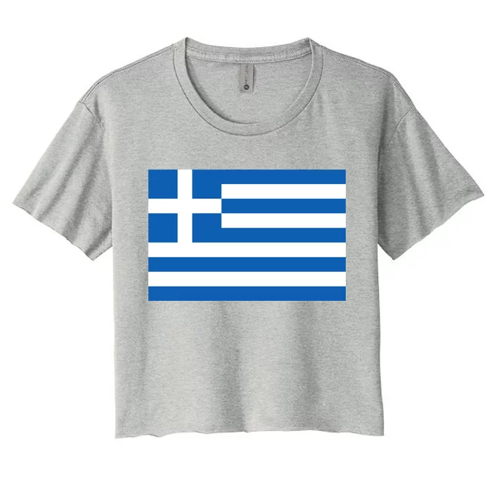 Greece Flag Women's Crop Top Tee