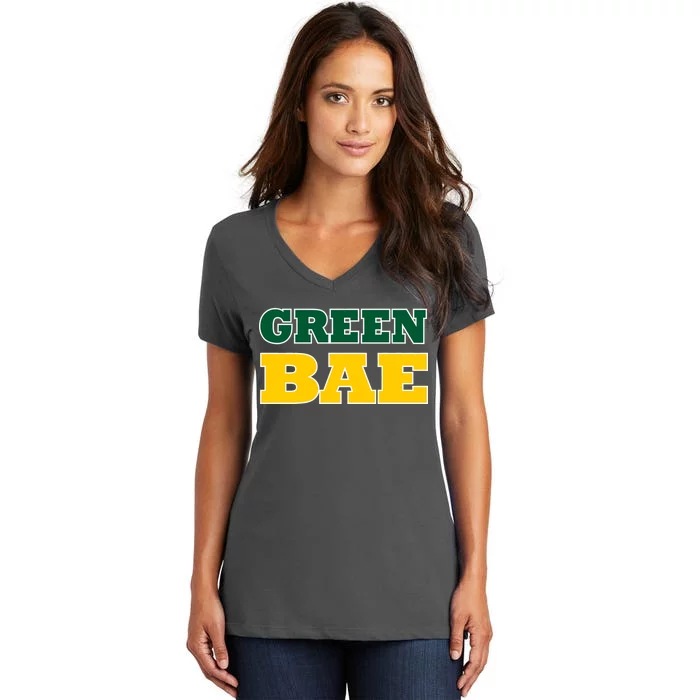 Green Bae Green Bay, Wisconsin Women's V-Neck T-Shirt