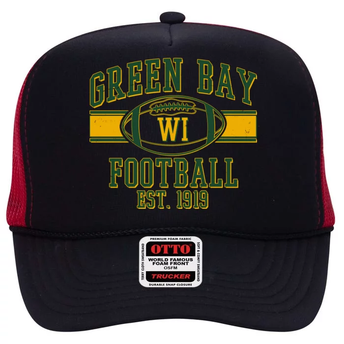 Green Bay Football EST 1919 High Crown Mesh Trucker Hat