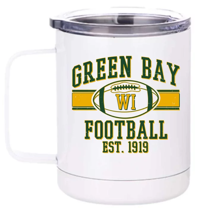 Green Bay Football EST 1919 Front & Back 12oz Stainless Steel Tumbler Cup