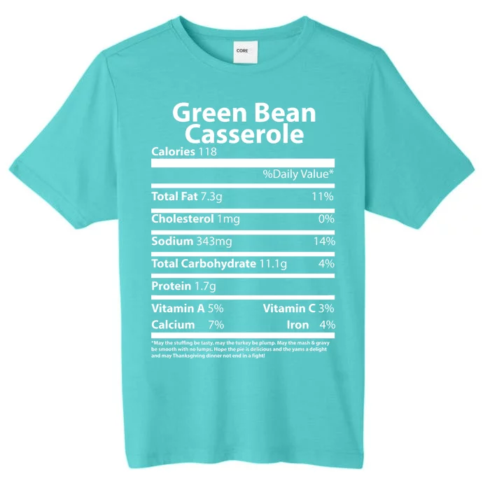 Green Bean Casserole Nutritional Facts Funny Thanksgiving ChromaSoft Performance T-Shirt