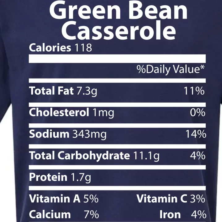 Green Bean Casserole Nutritional Facts Funny Thanksgiving Sueded Cloud Jersey T-Shirt