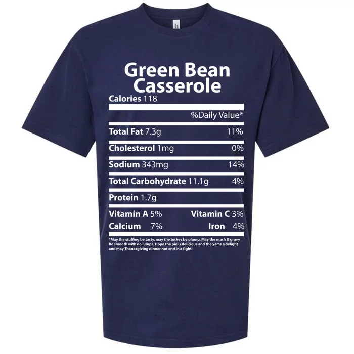 Green Bean Casserole Nutritional Facts Funny Thanksgiving Sueded Cloud Jersey T-Shirt