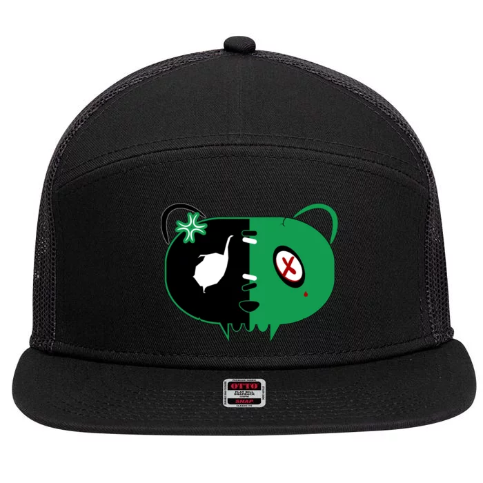 Green Bear 7 Panel Mesh Trucker Snapback Hat