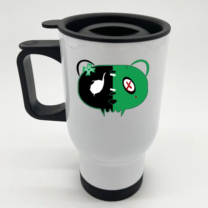 Green Bear Front & Back Stainless Steel Travel Mug