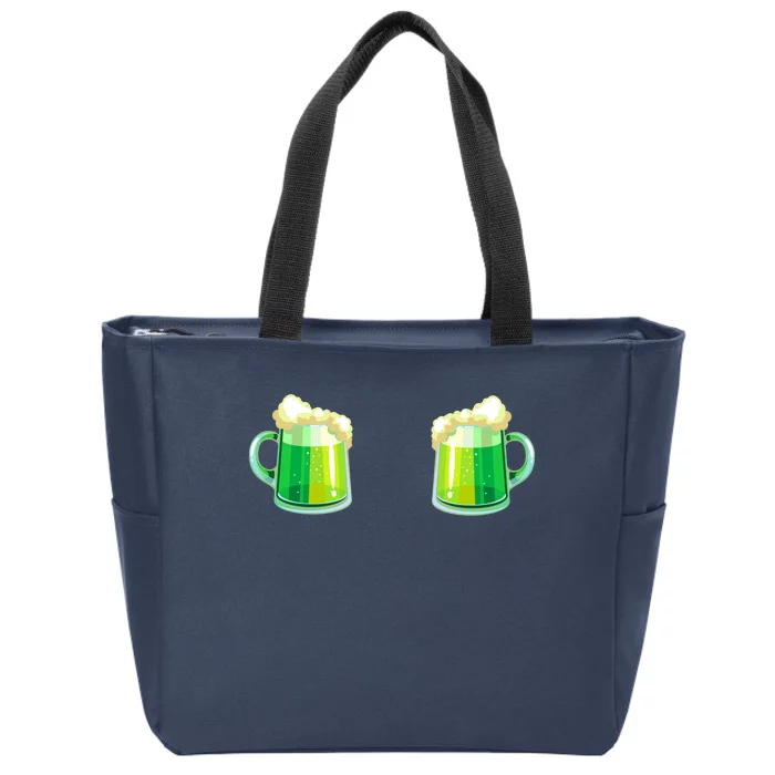 Green Beer Boobs - St. Patrick's Day Zip Tote Bag