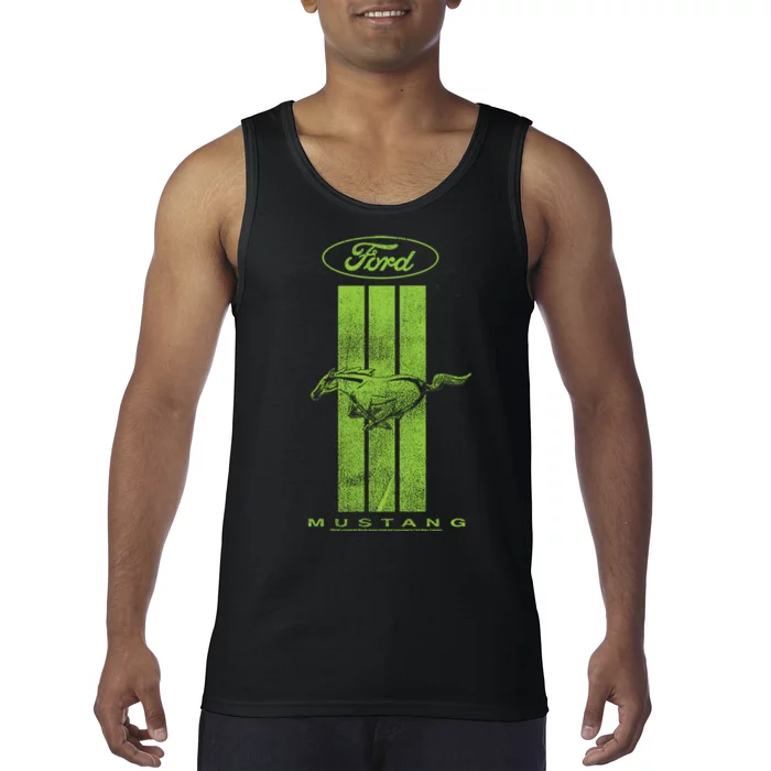 Green Mustang Stripe Tank Top