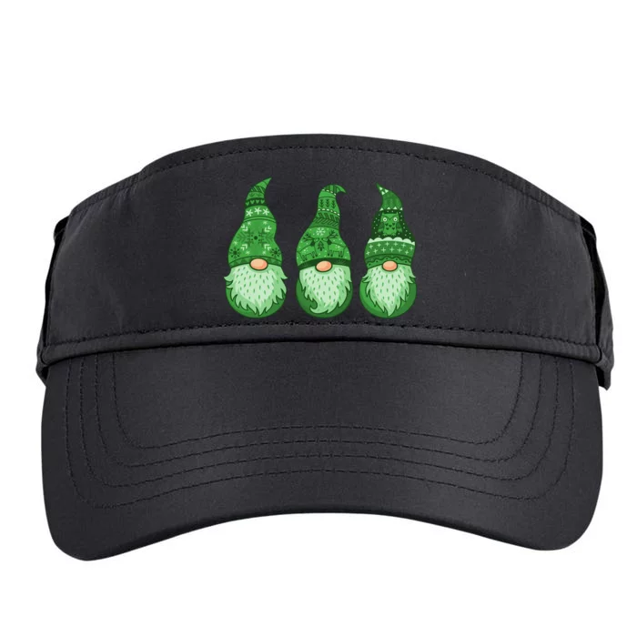 Green Ugly Sweater Irish Gnomes St Patricks Day Adult Drive Performance Visor