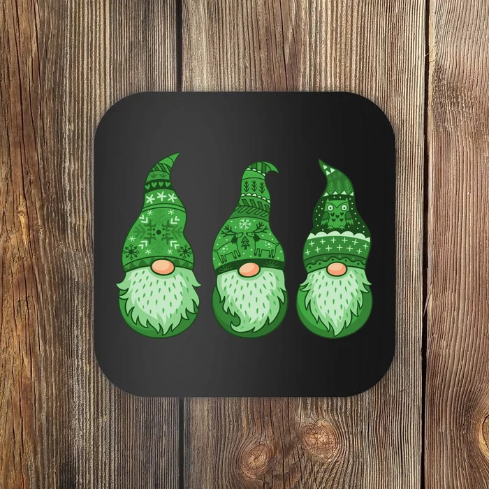 Green Ugly Sweater Irish Gnomes St Patricks Day Coaster