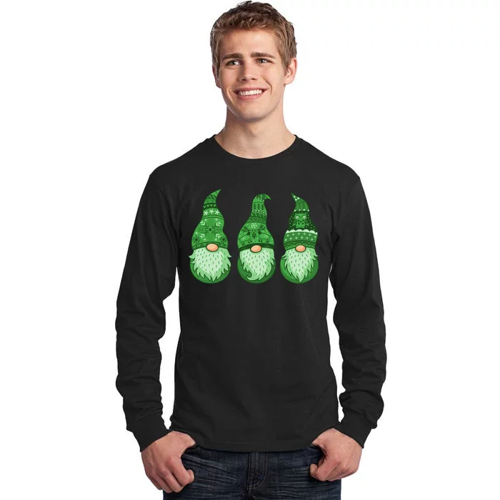 Green Ugly Sweater Irish Gnomes St Patricks Day Tall Long Sleeve T-Shirt