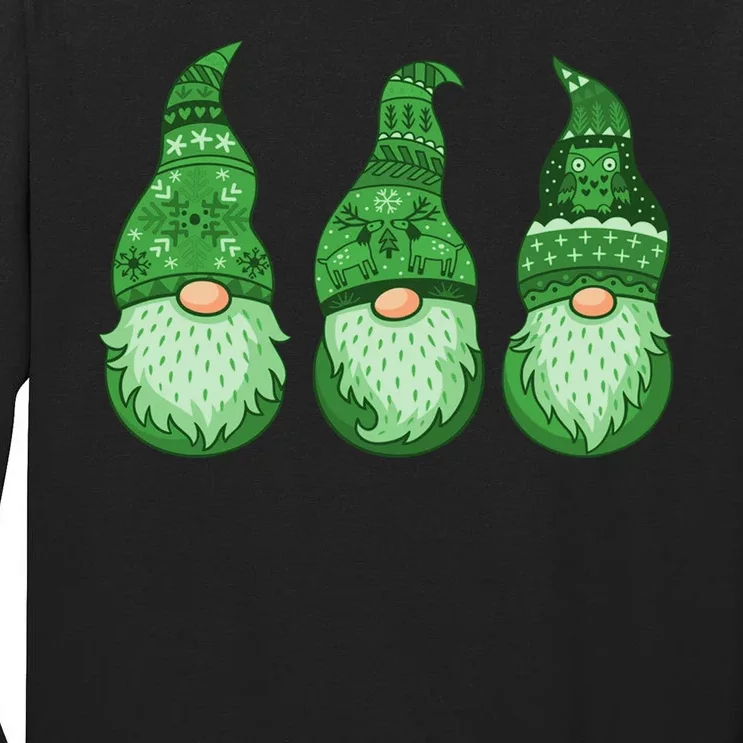 Green Ugly Sweater Irish Gnomes St Patricks Day Tall Long Sleeve T-Shirt