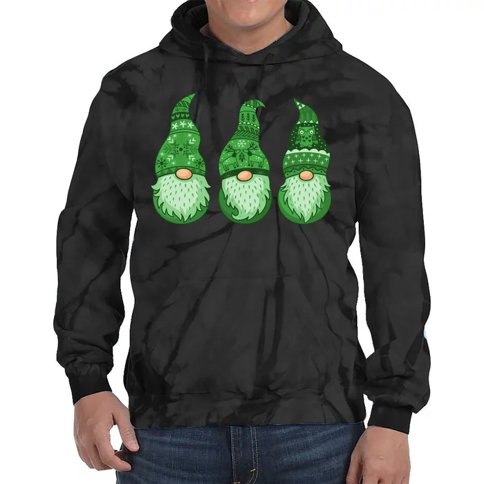 Green Ugly Sweater Irish Gnomes St Patricks Day Tie Dye Hoodie