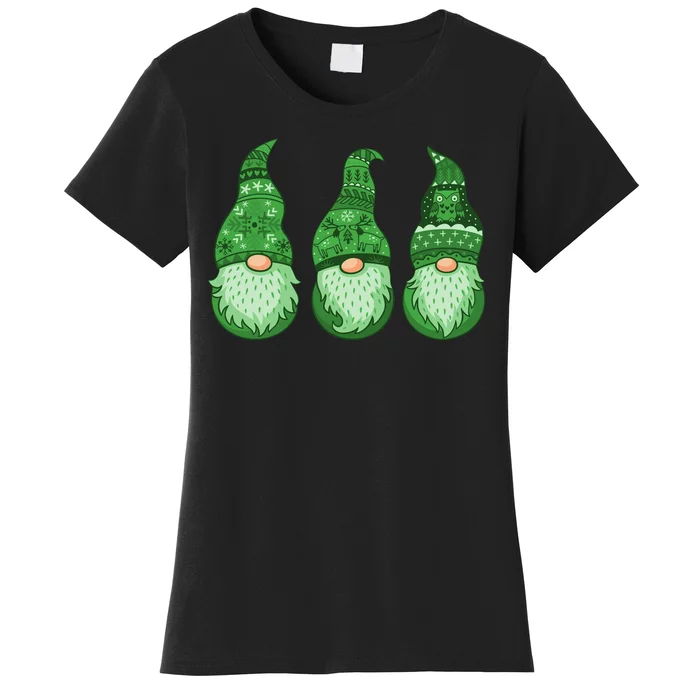 Green Ugly Sweater Irish Gnomes St Patricks Day Women's T-Shirt