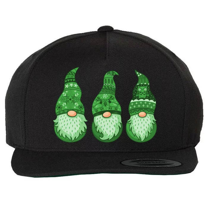 Green Ugly Sweater Irish Gnomes St Patricks Day Wool Snapback Cap