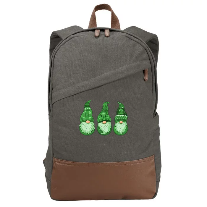 Green Ugly Sweater Irish Gnomes St Patricks Day Cotton Canvas Backpack