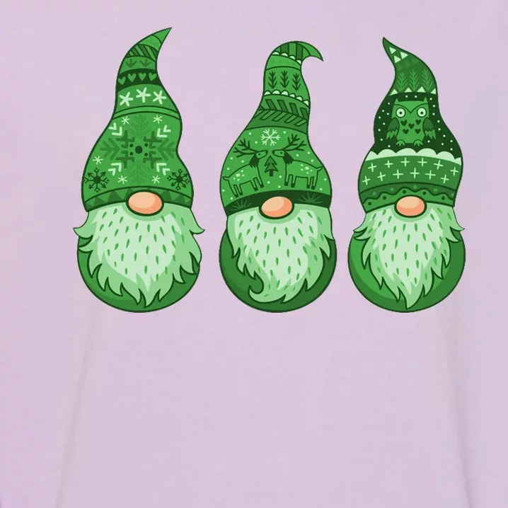 Green Ugly Sweater Irish Gnomes St Patricks Day Garment-Dyed Sweatshirt