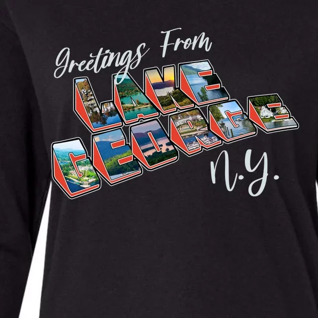 Greetings From Lake George New York NY Womens Cotton Relaxed Long Sleeve T-Shirt